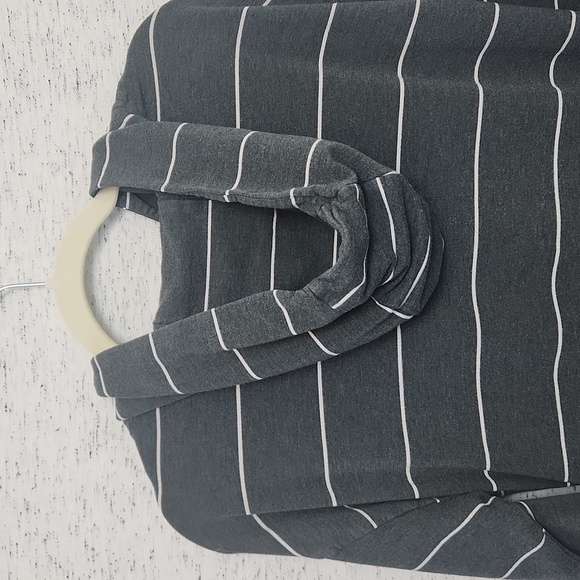 Soma Gray Striped Hooded Sweater Dress - Picture 5 of 7